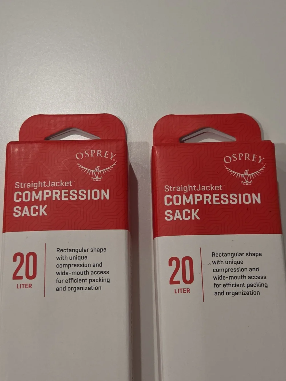 Lot Of 2 OSPREY Compression Sack 20L 1 Black 1 Red NEW